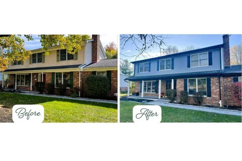 Home exterior before and after