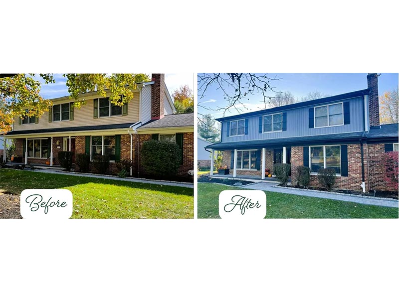 Home exterior before and after