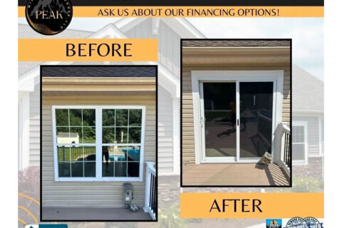 Before and after patio door replacement